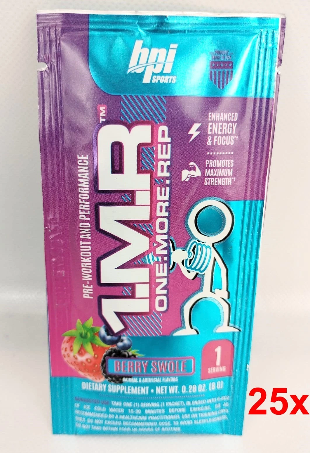 25x 1MR One More Rep Pre-Workout & Performance Supplement Berry Swole BPI Sports