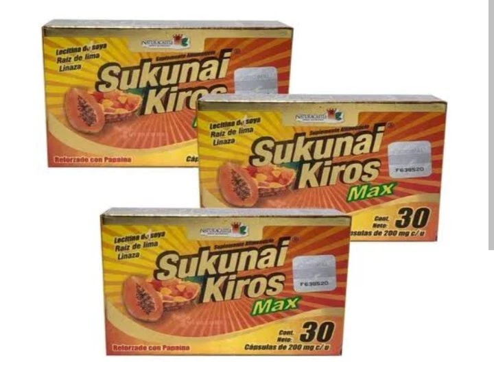 3 Pack Sukunai Kiros MAX Original 90 Cap 200mg Papaya Exp 2027
