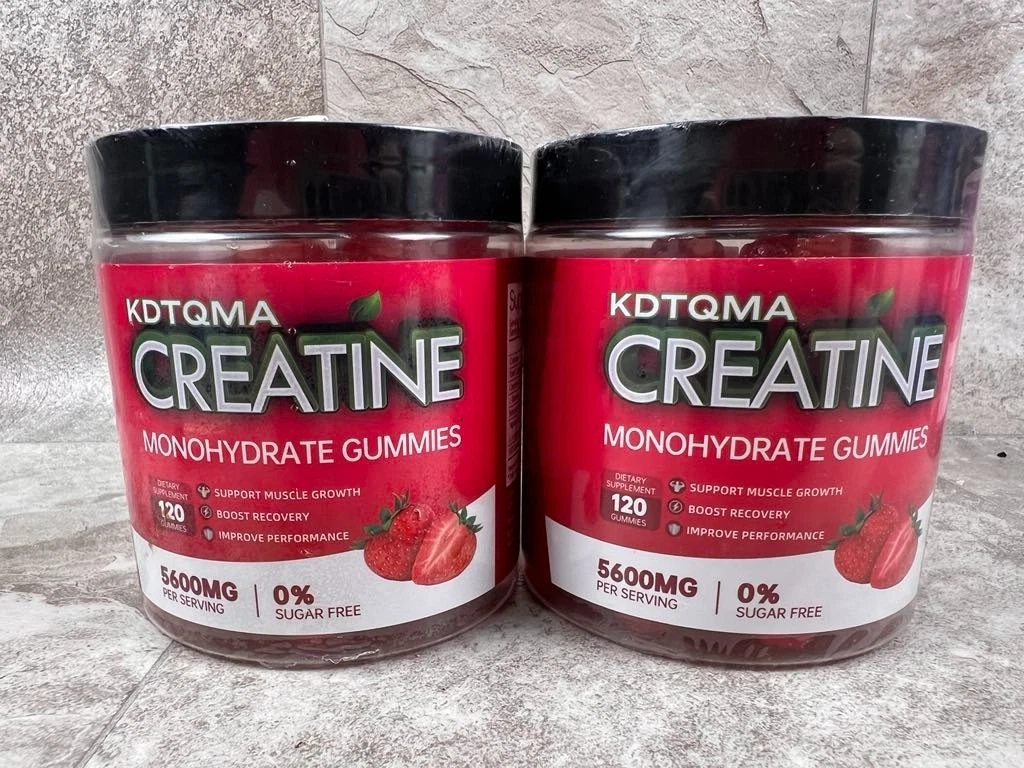 2x Creatine Monohydrate Gummies KDTQMA Sugar Free Exp 09/26 Free Shipping