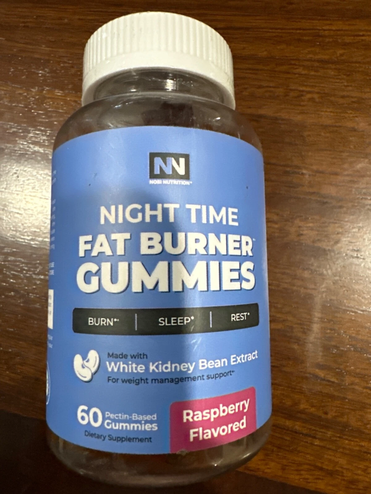 Nobi Nutrition Night Time Fat Burner Gummies Sugar-Free Weight Loss Sleep 60 Ct