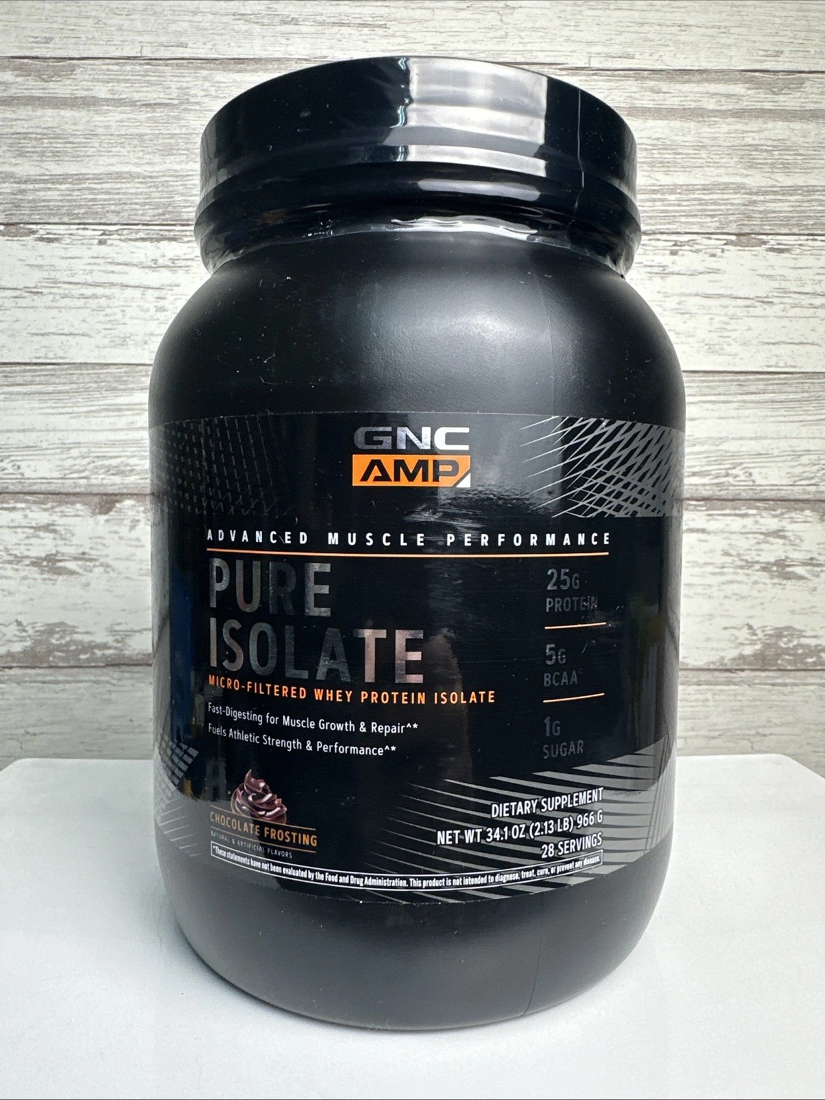 GNC AMP Pure Isolate - Chocolate Frosting (28 Servings) 2.13 Lbs EXP: 09/2026