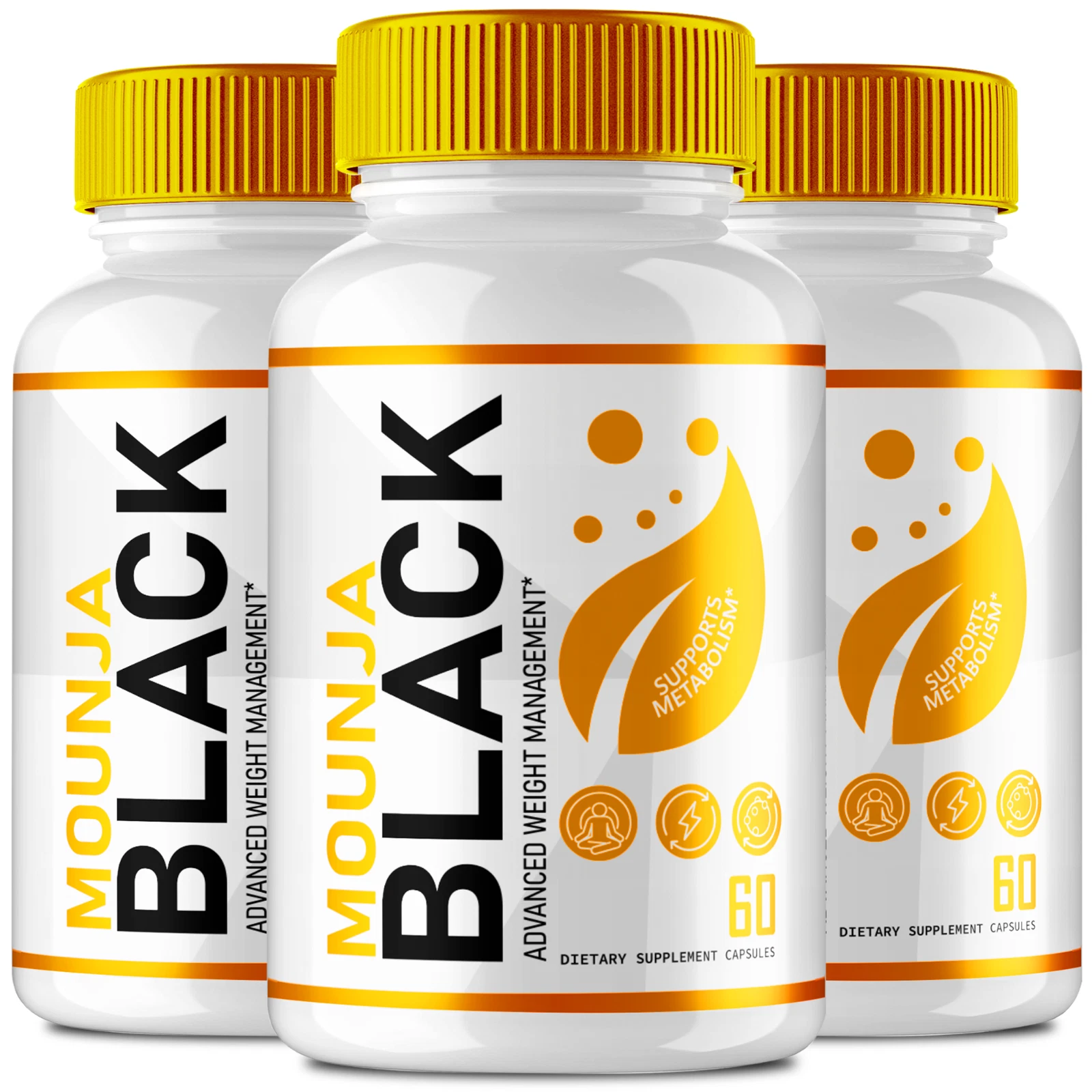 (3 Pack) Mounja Black Capsules for Weight loss, Advanced Fat-Burning Formula