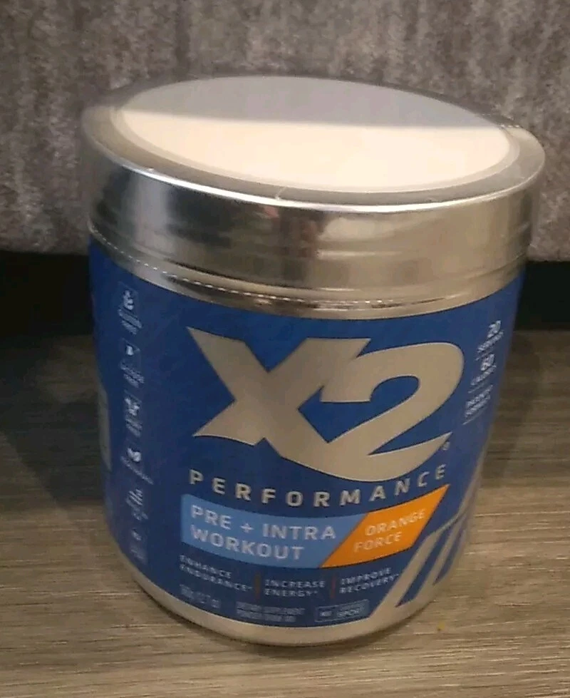 X 2 Performance ORANGE Clean Pre Workout Intra Powder NO: GLUTEN/LACTOSE/DAIRY