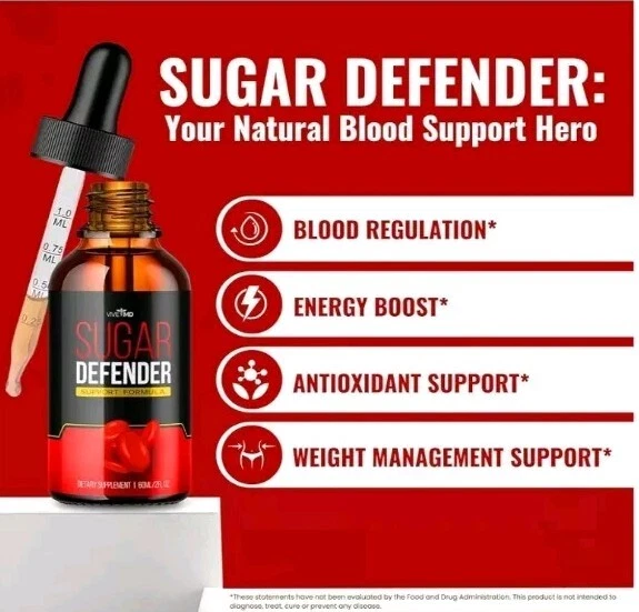 Sugar Defender Healthy Blood Sugar Weight Loss Mental Clarity Supplement 1 Unit