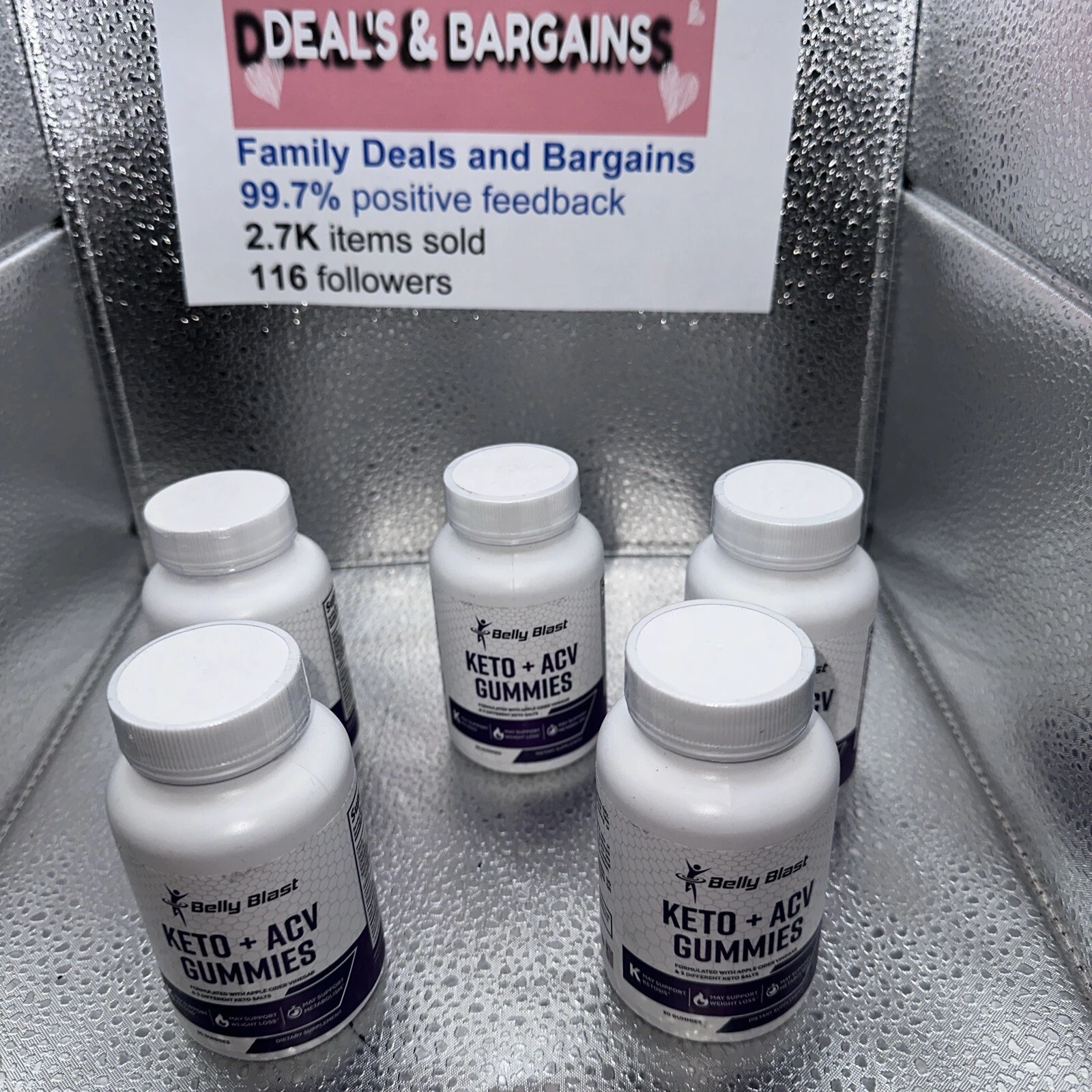 5 Bottles Belly Blast KETO + ACV Ketosis Weight Loss/ 150 Gummies Exp. 01/2026