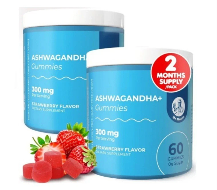 DR. MORITZ Ashwagandha Gummies for Calm, Relaxation, Immune Support (120 Count)