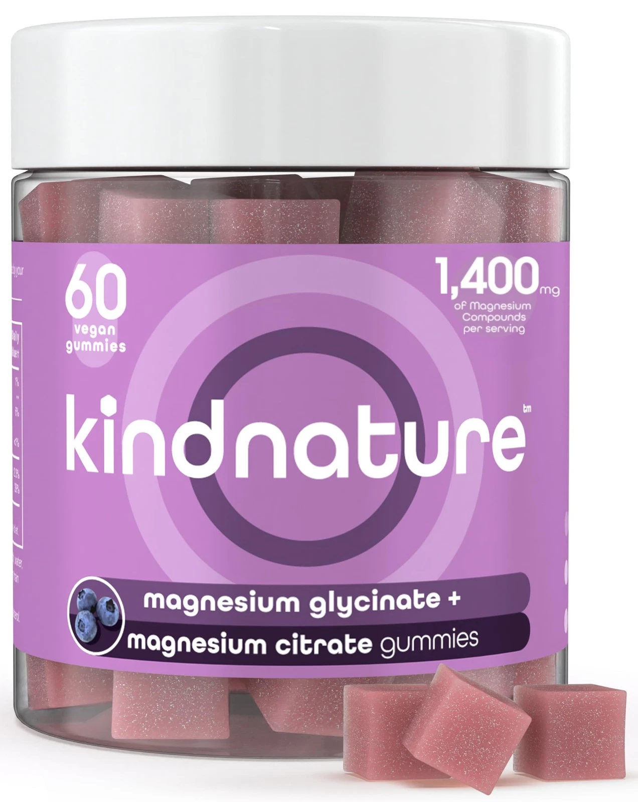 Magnesium Glycinate Citrate Gummies for Sleep Stress Cramps Digestion 60 Ct