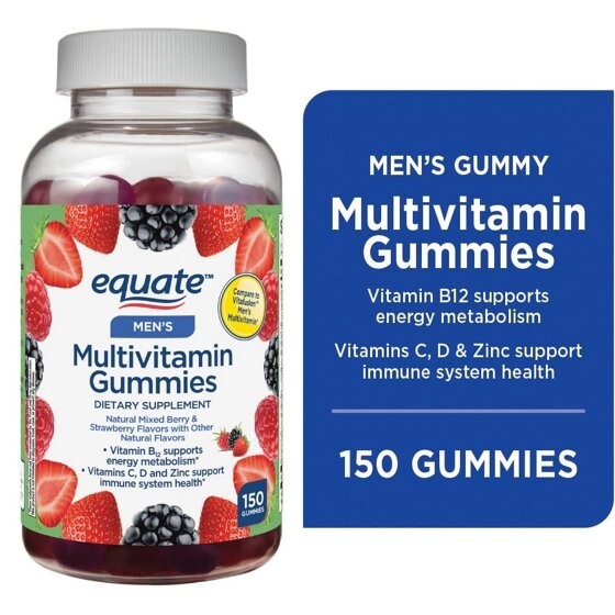 Equate Men's Multivitamin Gummies for General Health, Mixed Berry, 150 Count