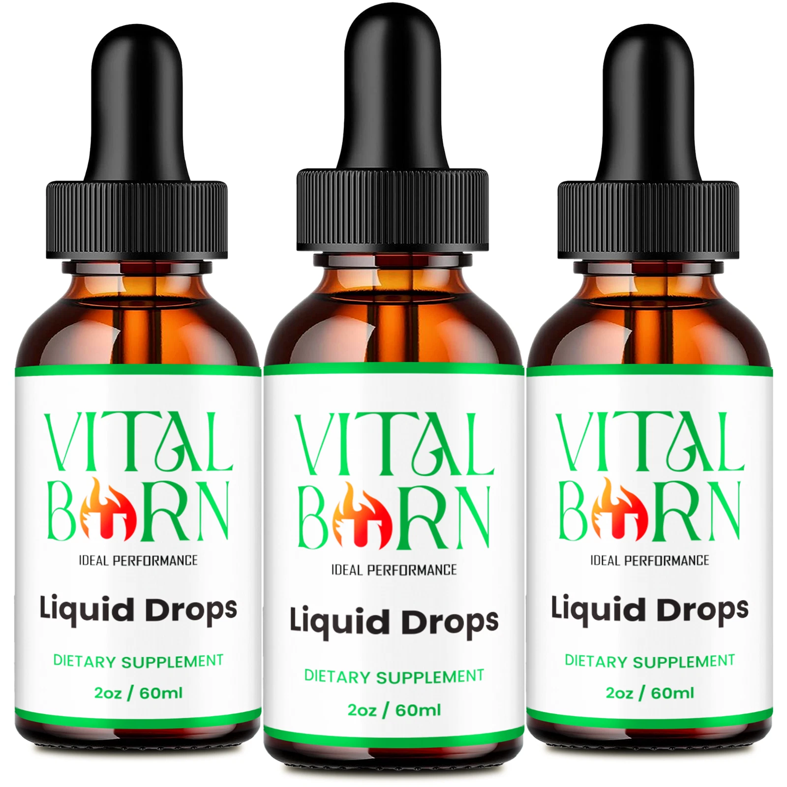 (3 Pack) Vital Burn Liquid Drops, VitalBurn Advanced Weight Management Droppers