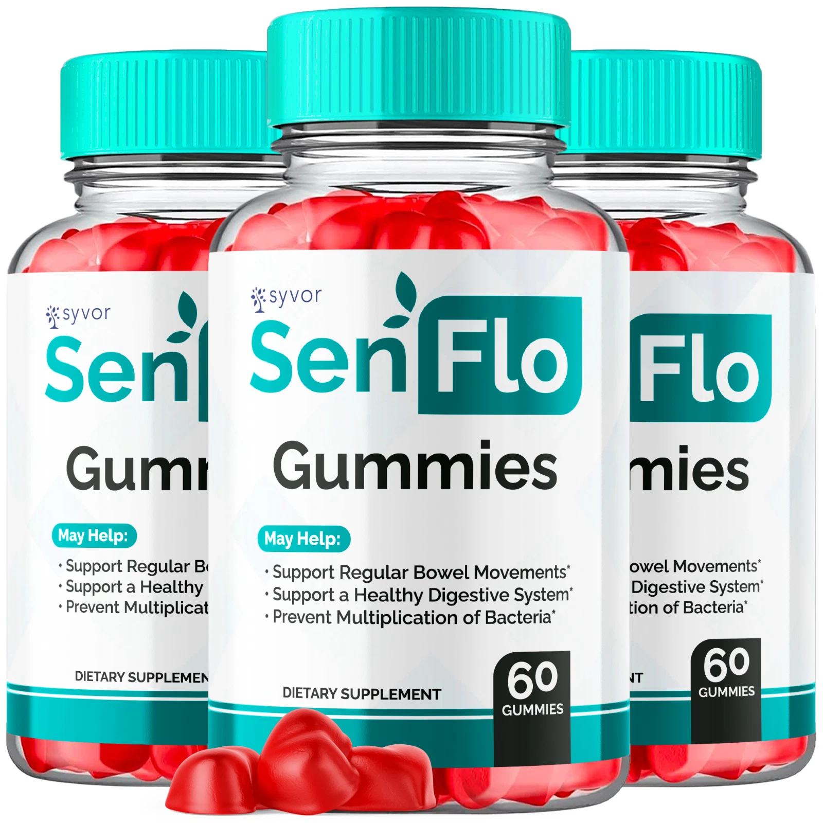 Senflo Digestive Support Gummies Advanced Gut Health Balance Supplement 180 Gums