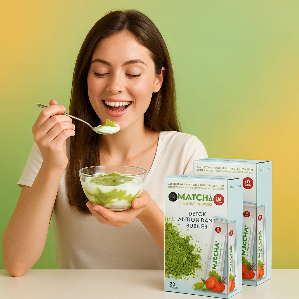 2 Boxes Matcha Detox Tea – Premium Japanese Strawberry Fat Burner 40 Sachets