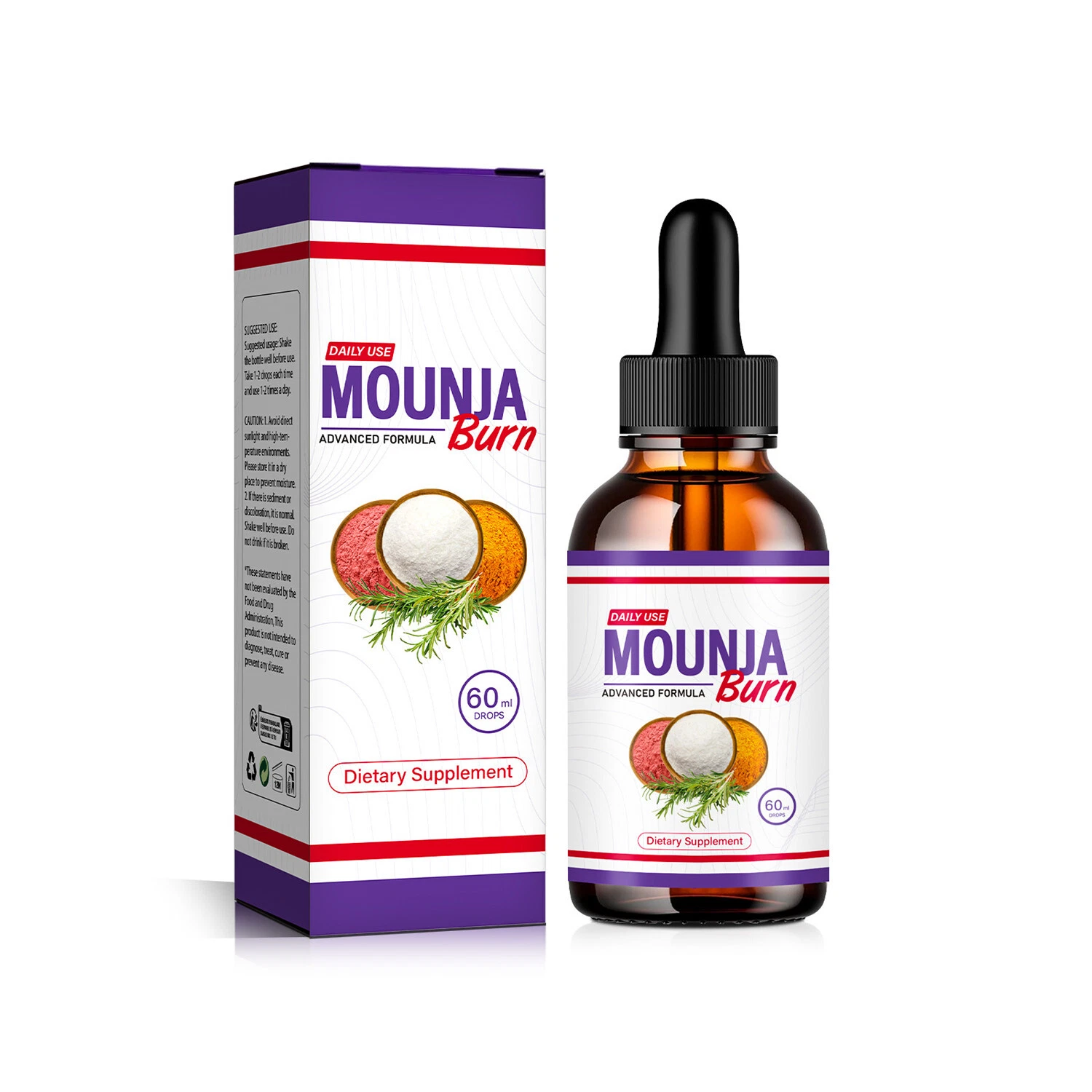 Mounja Burn Dietary Supplement Drops,Weight Loss Drops, Fat Burning Liquid NEW~