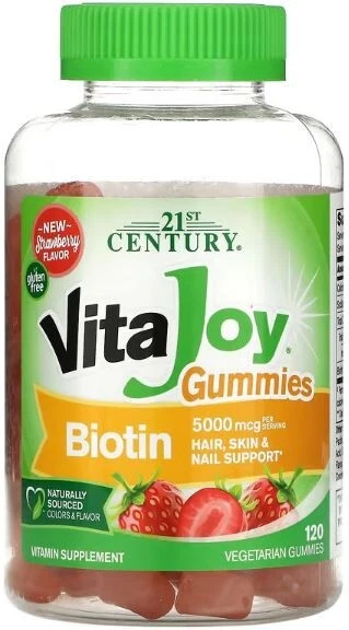 21st Century VitaJoy Biotin Gummies Strawberry Flavor 2,500mcg 120 Veg