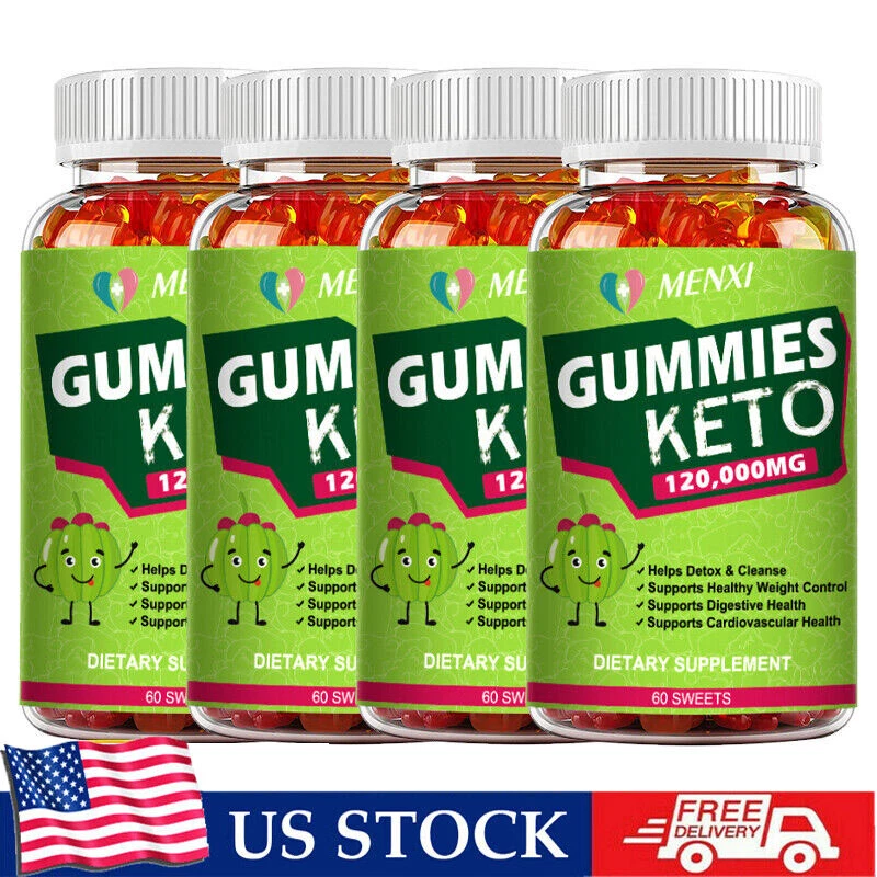 1-4PCS Keto Gummies Ketone Advanced Weight Loss Fat Burner Dietary Supplement US