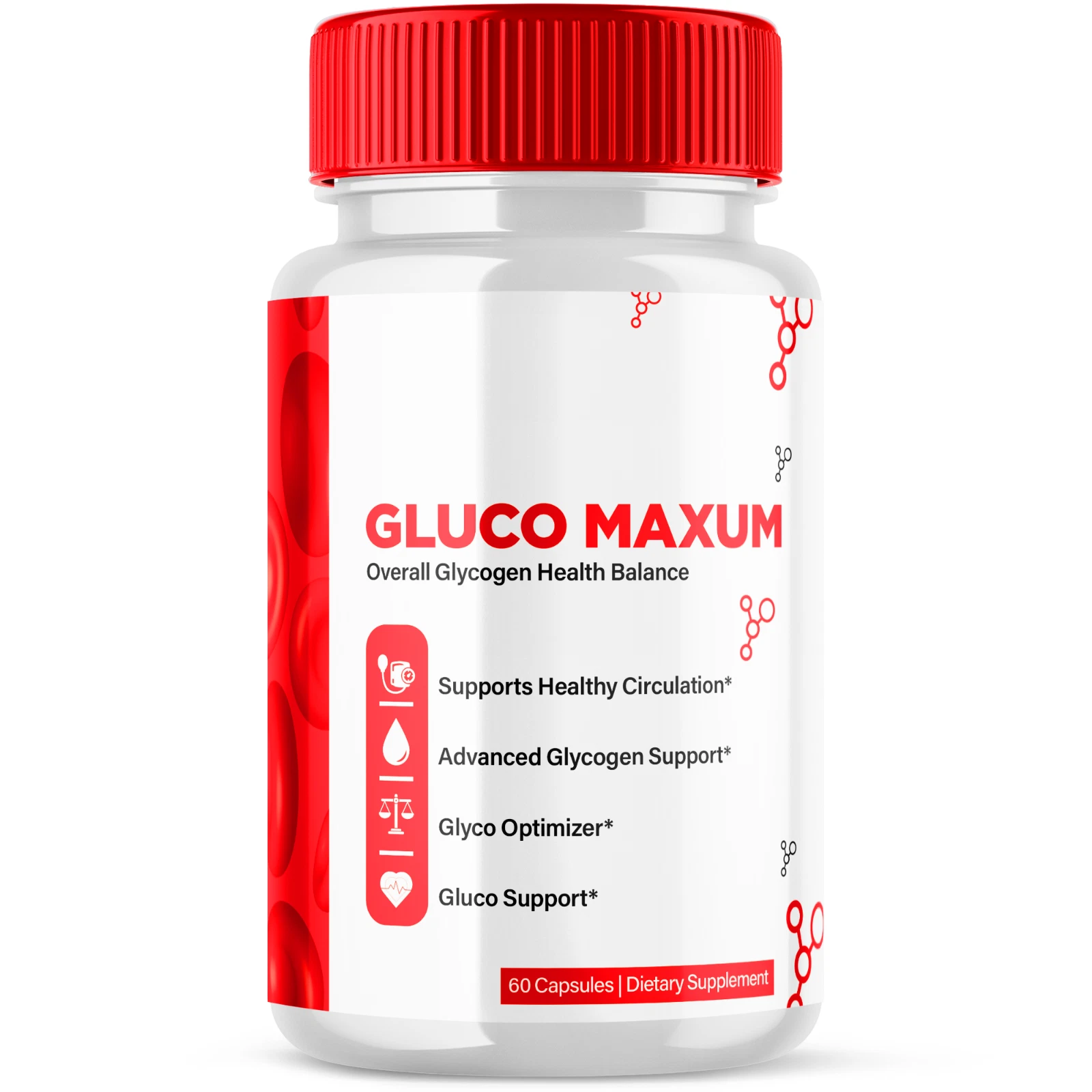 Gluco Maxum Advanced Blood Support Natural Glyco Formula Supplement 60 Capsules