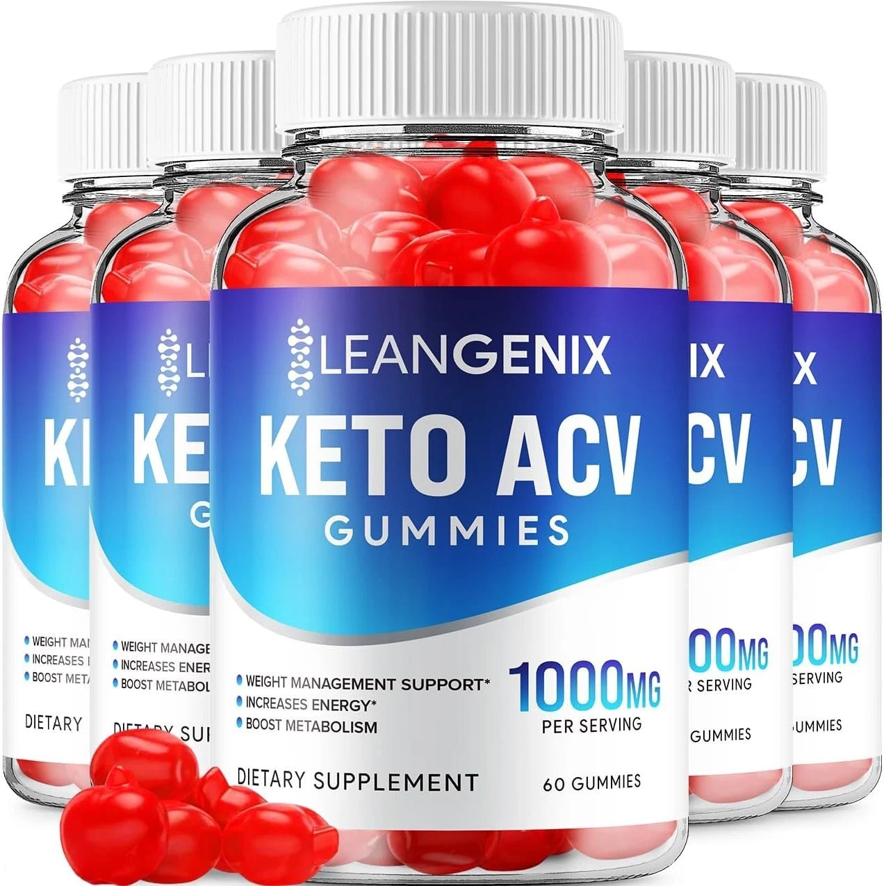 (5 Pack) LeanGenix Keto ACV Gummies - Official - Keto Lean Genix ACV Advanced...