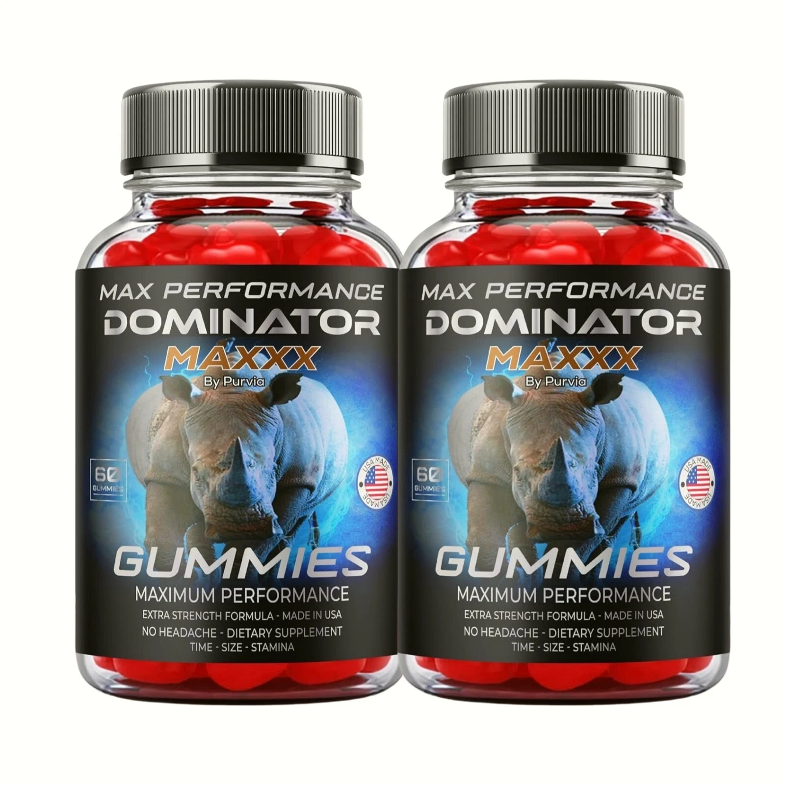 2-Pack Dominator Maxxx Gummies, Dominator Max Performance Gummies - 120 Gummies