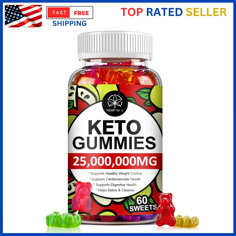 Keto Slimming Gummies 25,000,000mg Apple Cider Vinegar ACV Weight Loss 60 Gummy