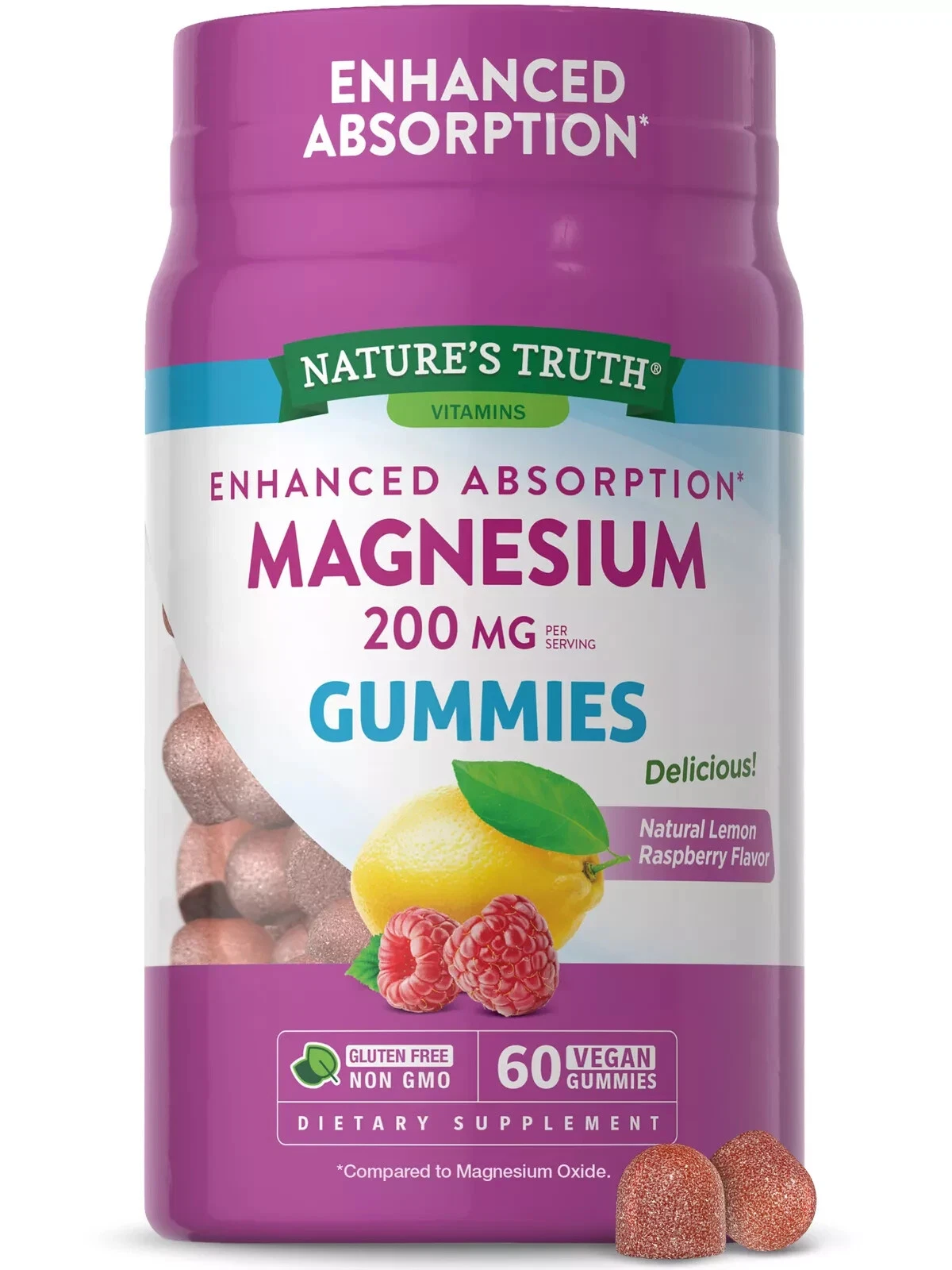 Magnesium Gummies | 200mg | Non-GMO, Gluten Free | by Nature's Truth