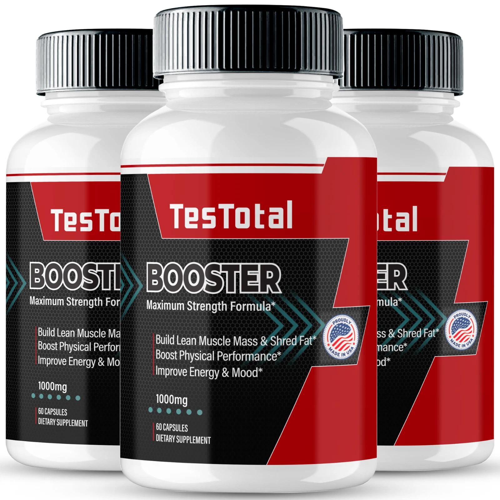 (3 Pack) Tes Total Men Support Pills, TesTotal Male Dietary Supplement Capsules