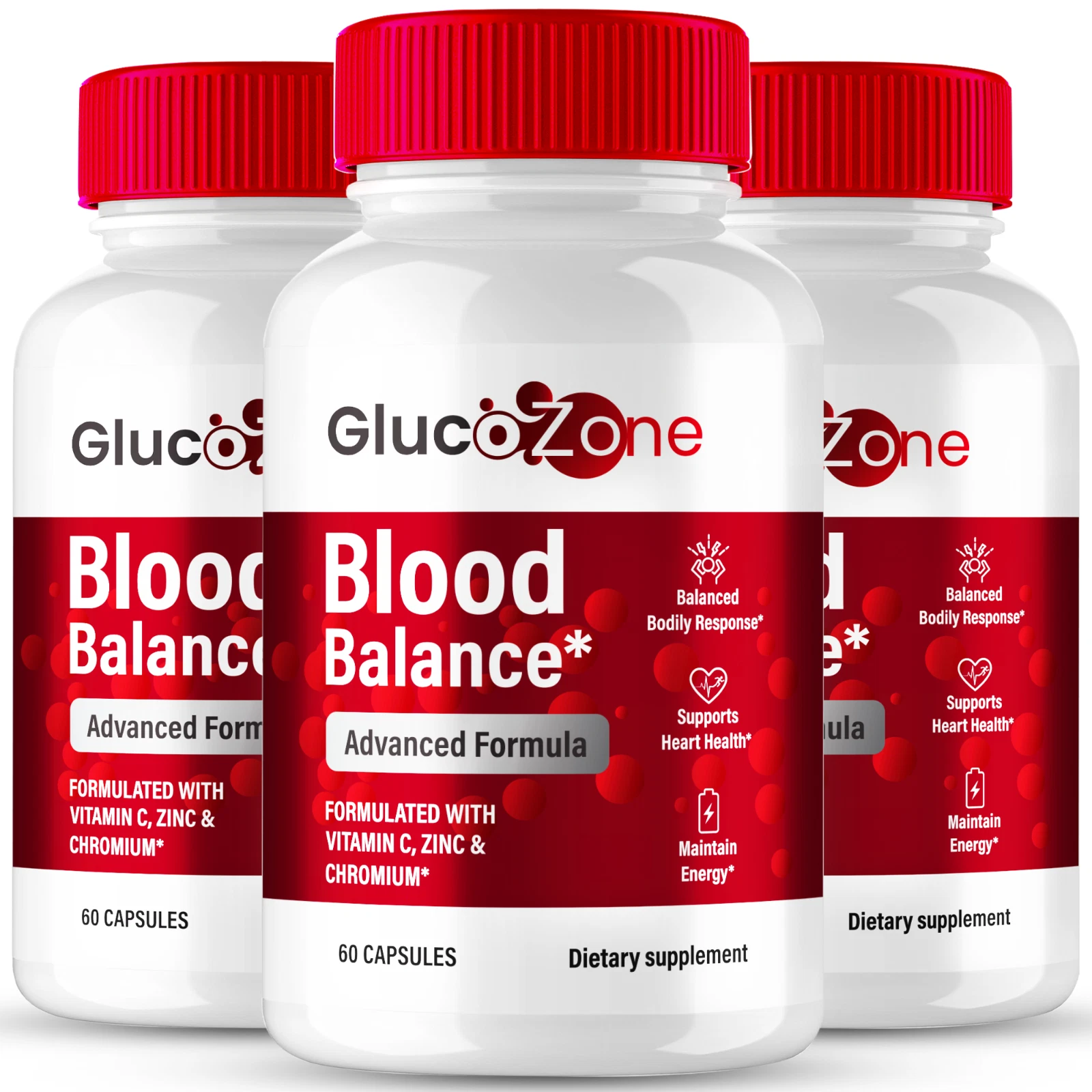 (3 pack) Glucozone Capsules, Gluco Zone Advanced Blood Health Support Pills