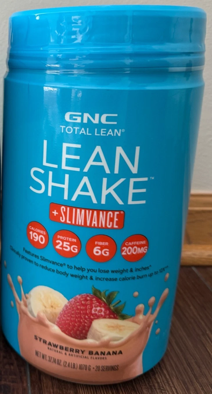 GNC Total Lean Shake + Slimvance Strawberry Banana 2.4lb 20 Serv EXP 08/22/26