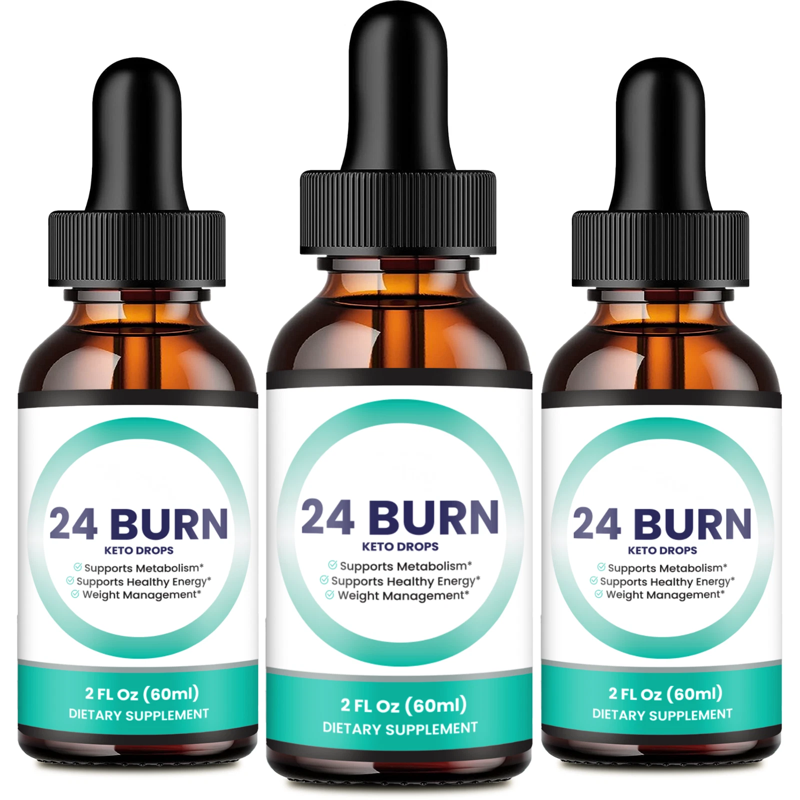 (3 Pack) 24 Burn Keto Drops Advanced Weight Loss Formula - Natural Energy Boost