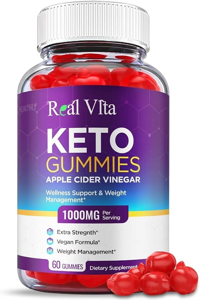 Real Vita Keto Gummies Vegan Formula Weight Management Supplement (60 Gummies)