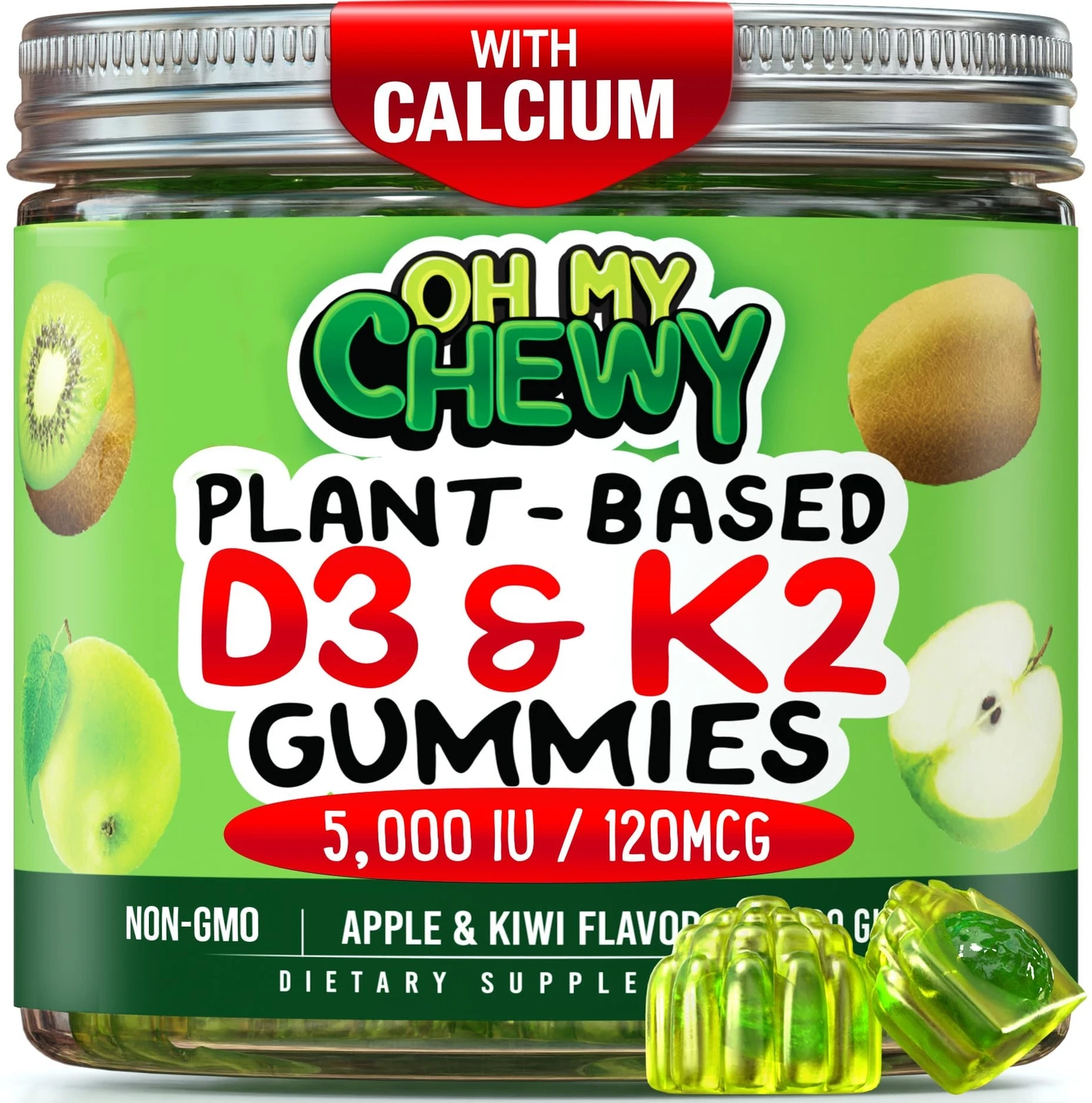 Vitamin D3 K2 Gummies - Family-Friendly for Kids, Teens & Adults - Supports