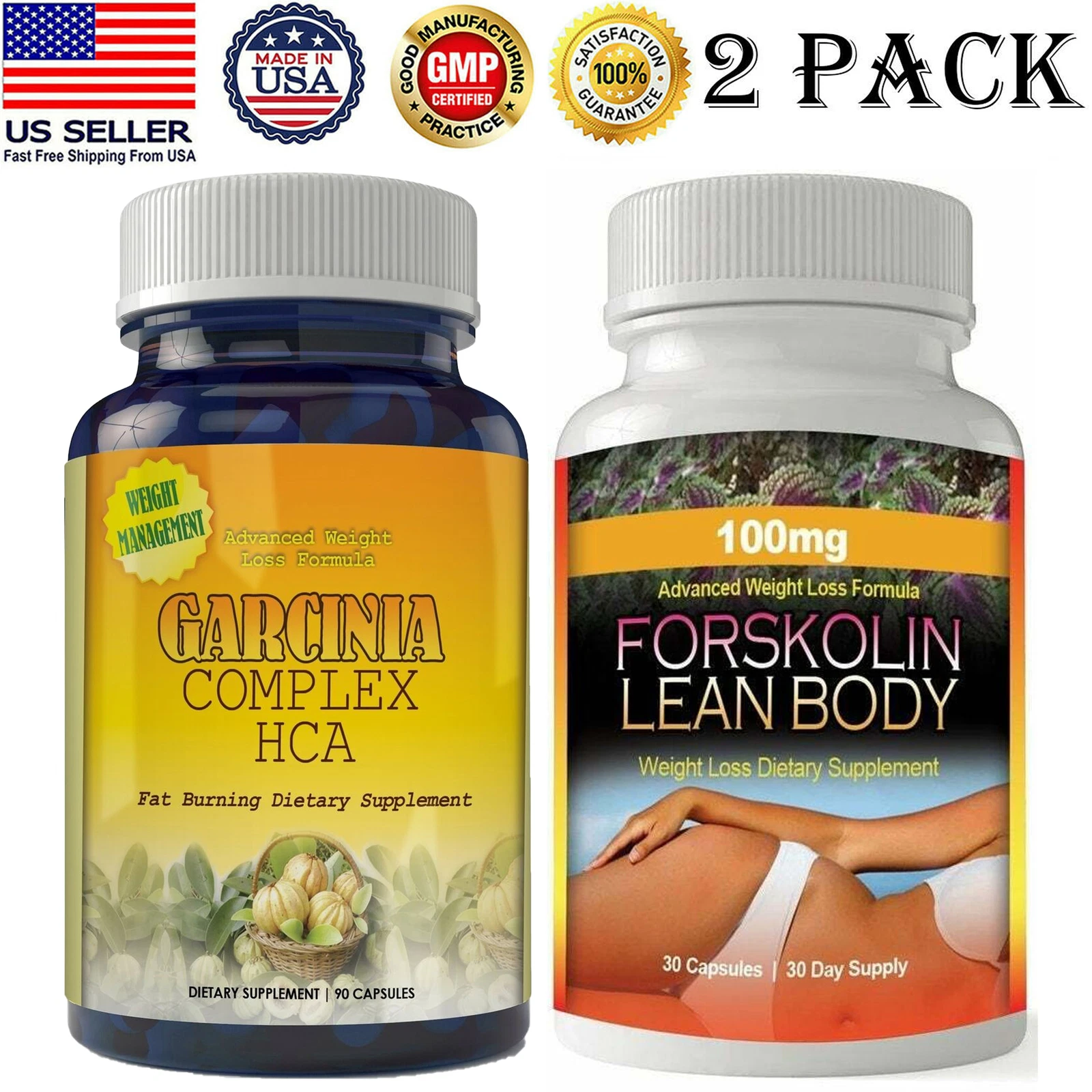 Garcinia Cambogia HCA & Forskolin Extract Weight Loss Fat Burn Dietary Capsules