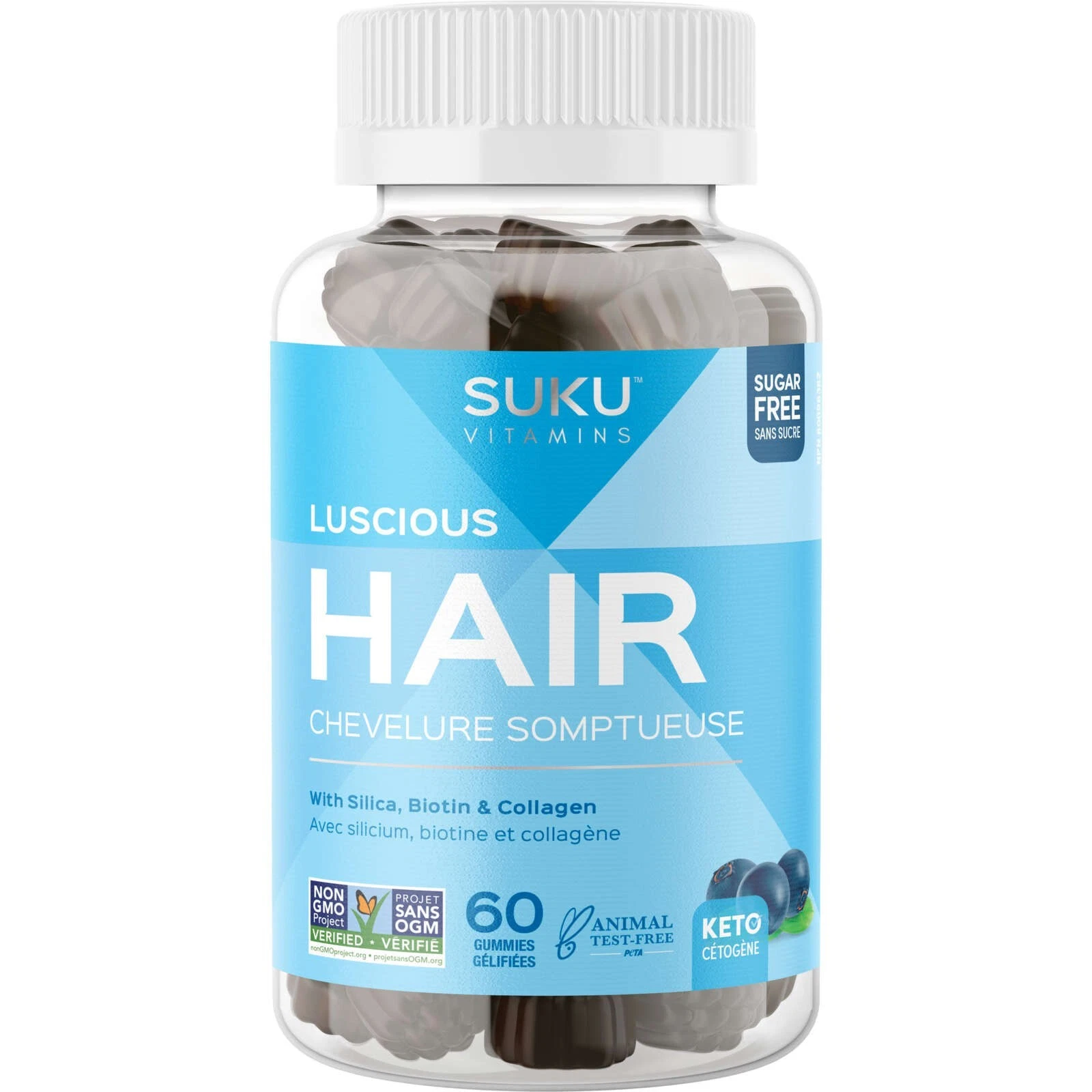 [126175754643] SUKU Luscious Hair Unique Formula Silicon Biotin Collagen Health 60 Gummies NEW