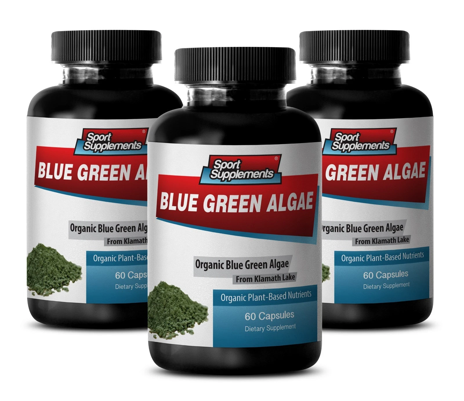 Stem Cell Enhancer - Organic Blue Green Algae 500mg - Improves Memory 3 Bottles