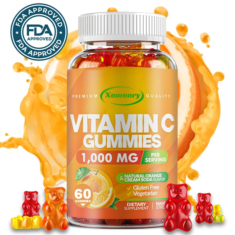 Vitamin C Gummies 1000mg - Ascorbic Acid, Immune System Support, Joint Support