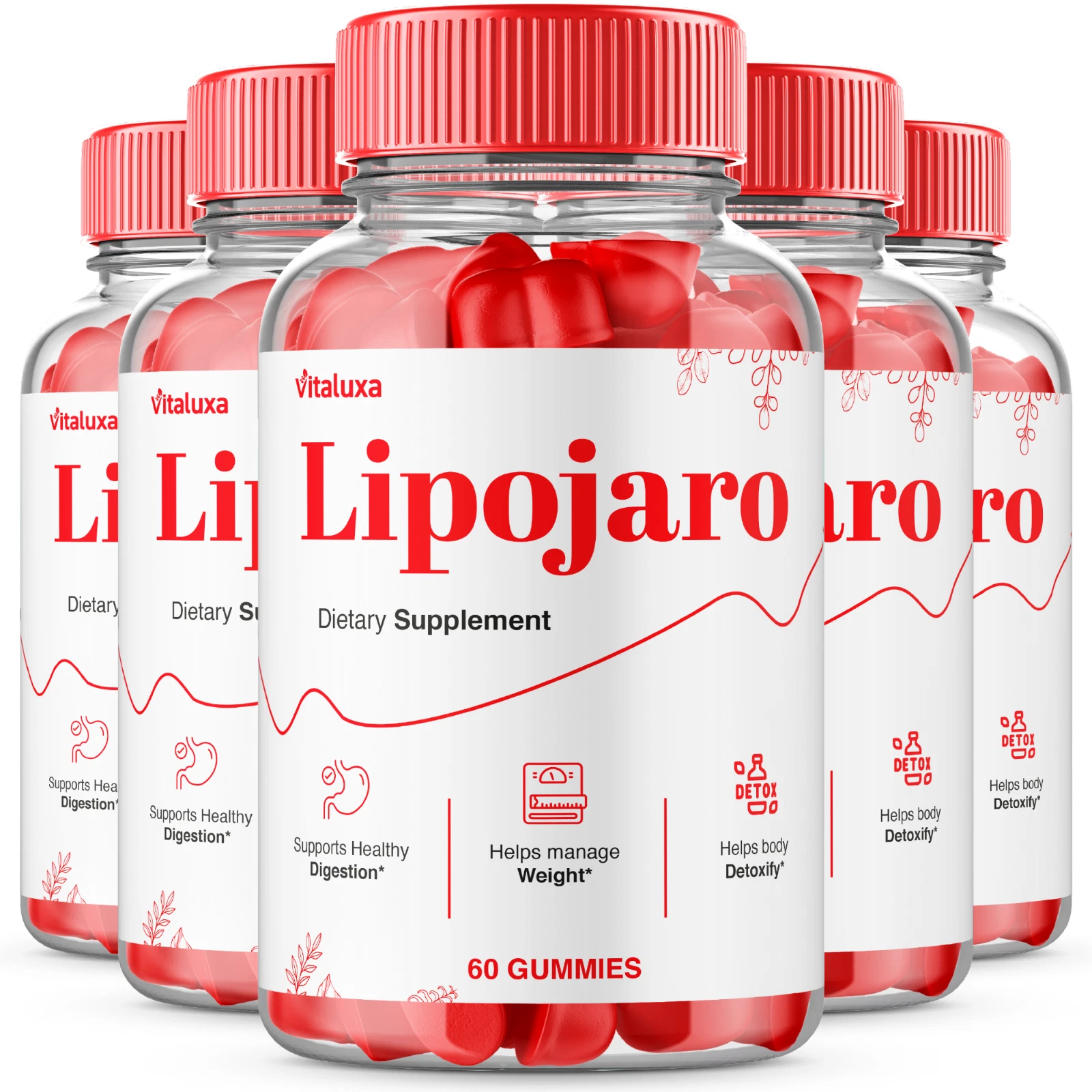 (5 Pack) LipoJaro Keto ACV Gummies Keto Advanced Weight Loss Gummy (300 Gummies)