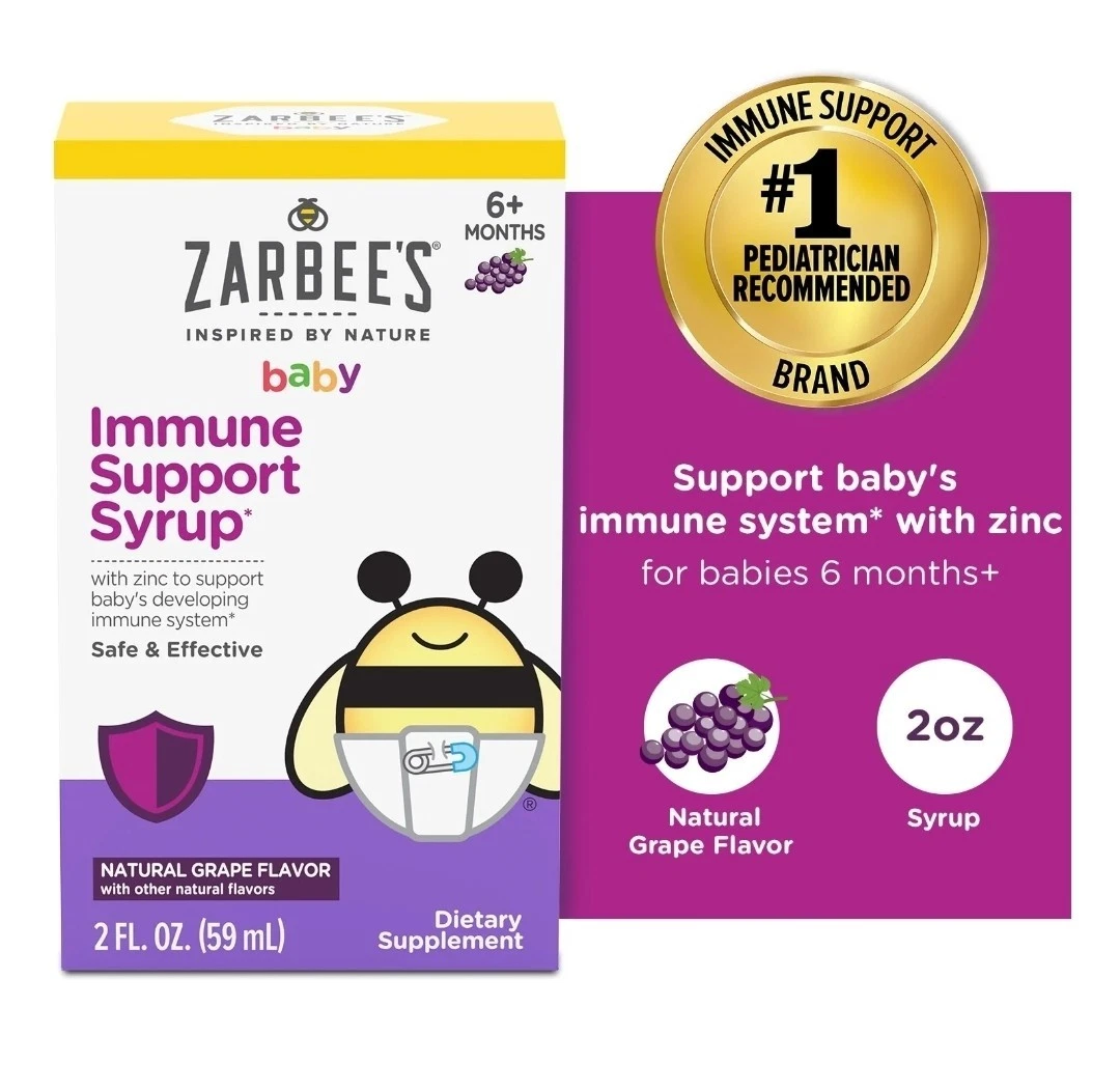 Zarbees Inspired By Nature Baby Immune Support Syrup Grape Flavor 2 Fl. Oz.