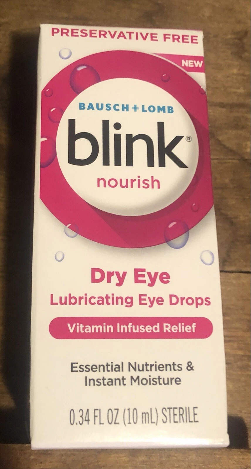 BLINK Nourish Lubricating Dry Eye Drops Vitamin Infused Relief EXP 11/2026 NEW