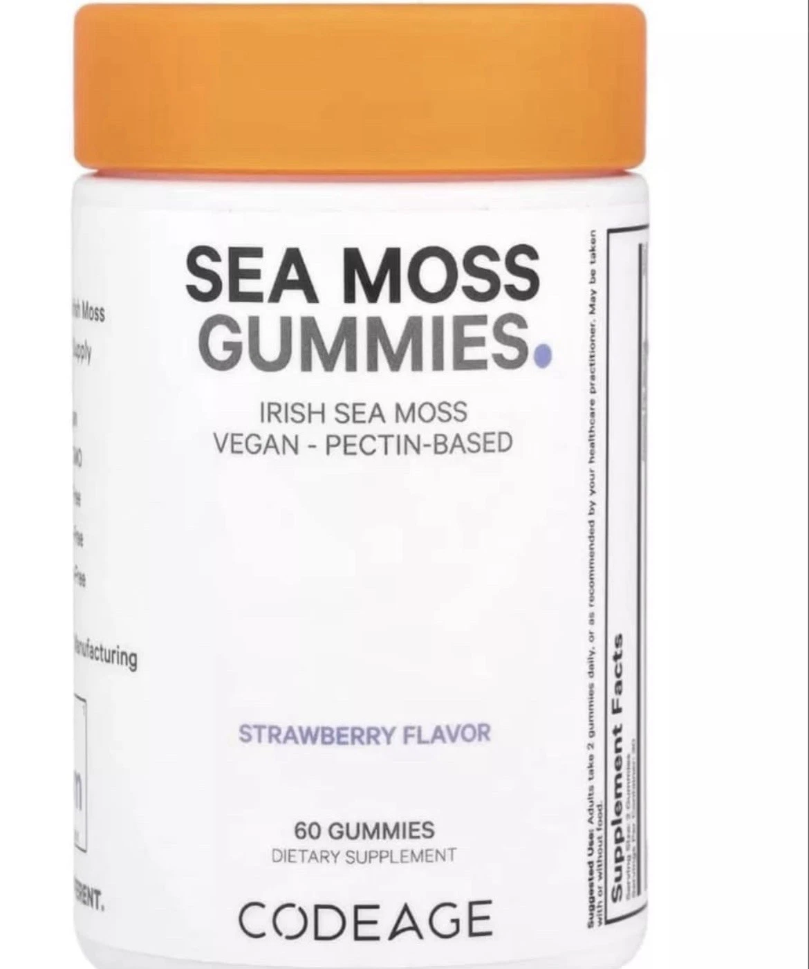 Codeage Sea Moss Gummies, Pectin-Based Chews, Strawberry Flavor, 60 Gummies