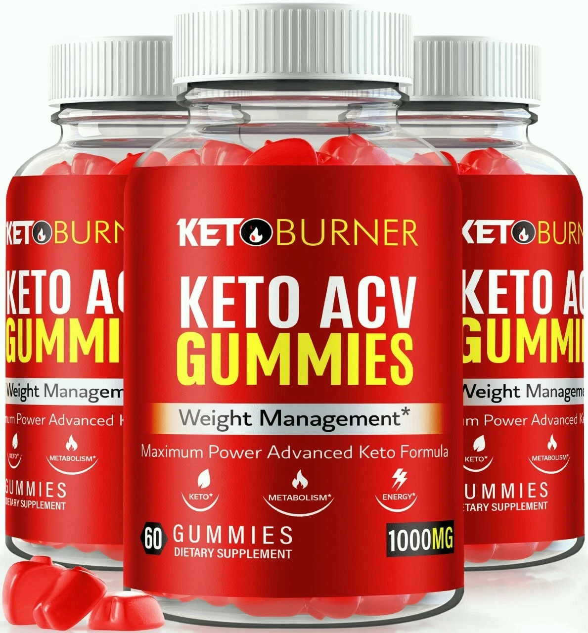 (3 Pack) Keto Burner Advanced ACV Gummies, Maximum Strength Weight Loss Gummy