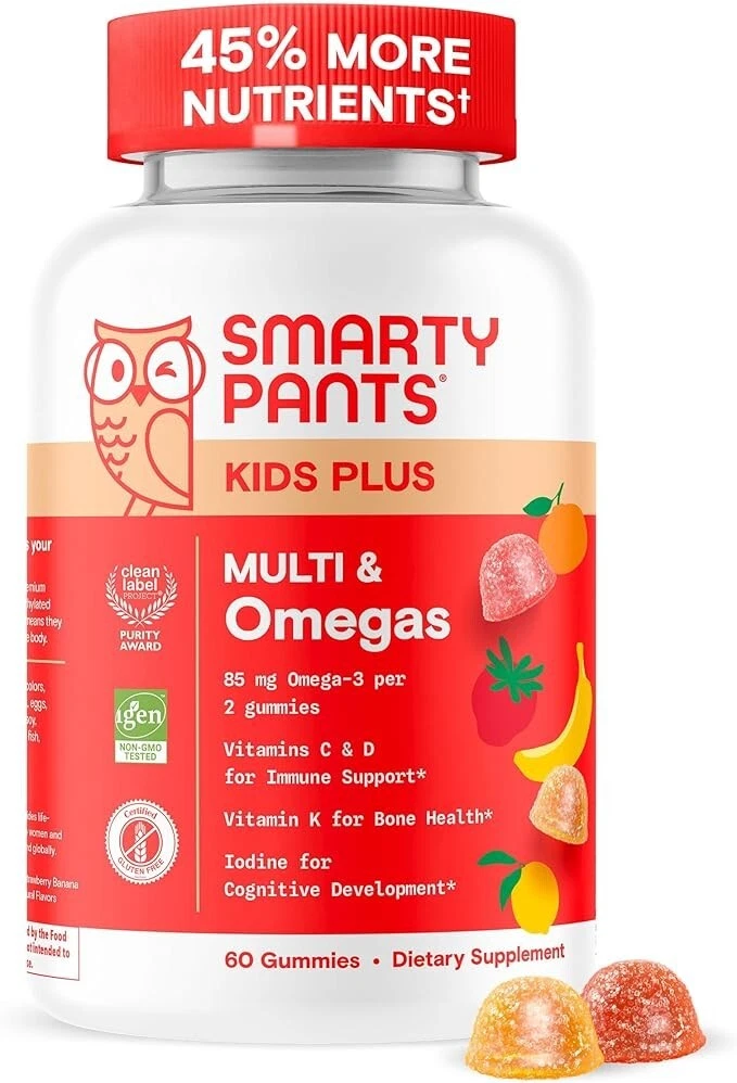 SmartyPants Kids Multivitamin Gummies - Improved Formula: Omega 3, Vitamin
