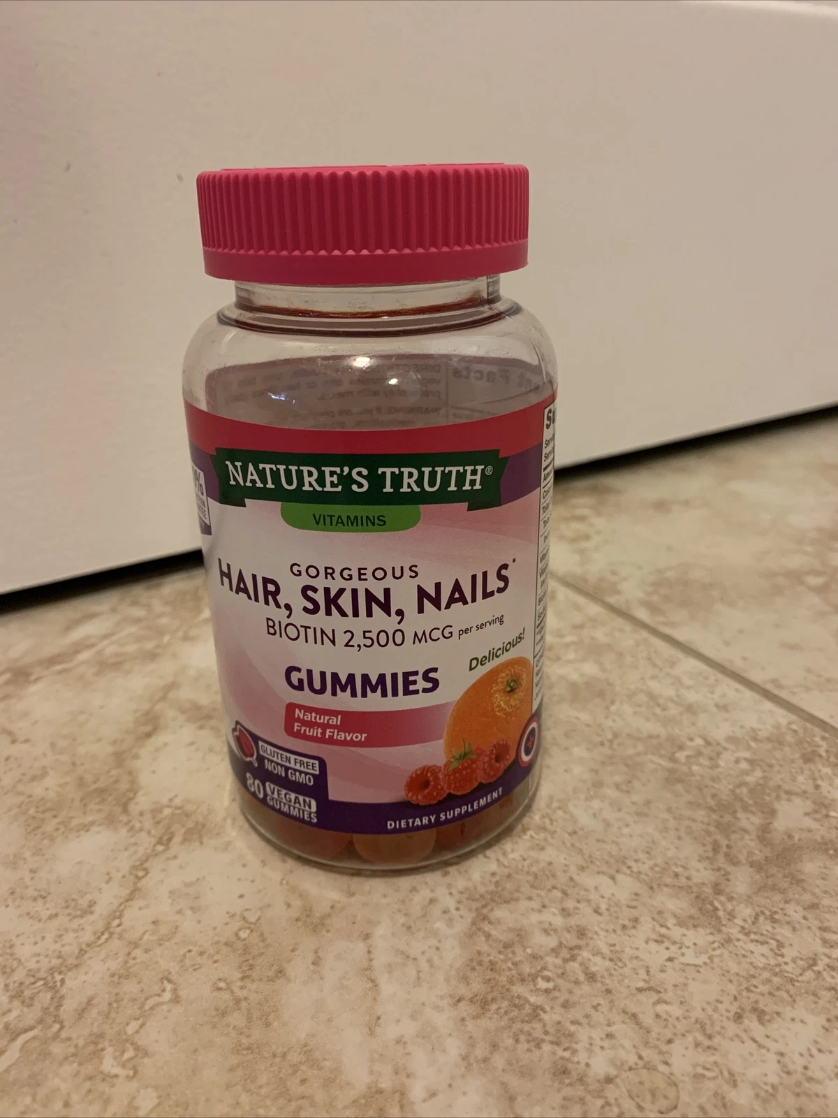 Nature's Truth Hair Skin & Nails Gummies 2500 mcg Biotin 80 Gummies Exp 09/23 FS