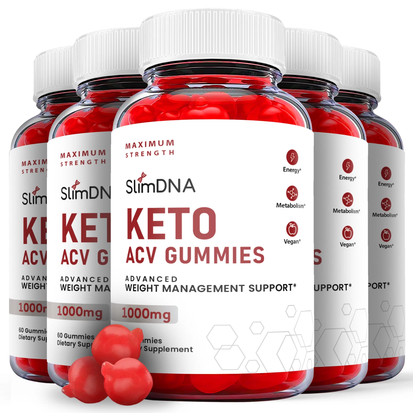 OFFICIAL Slim DNA Keto ACV Gummies - Slim DNA Keto Gummys Weight Loss (5 Pack)