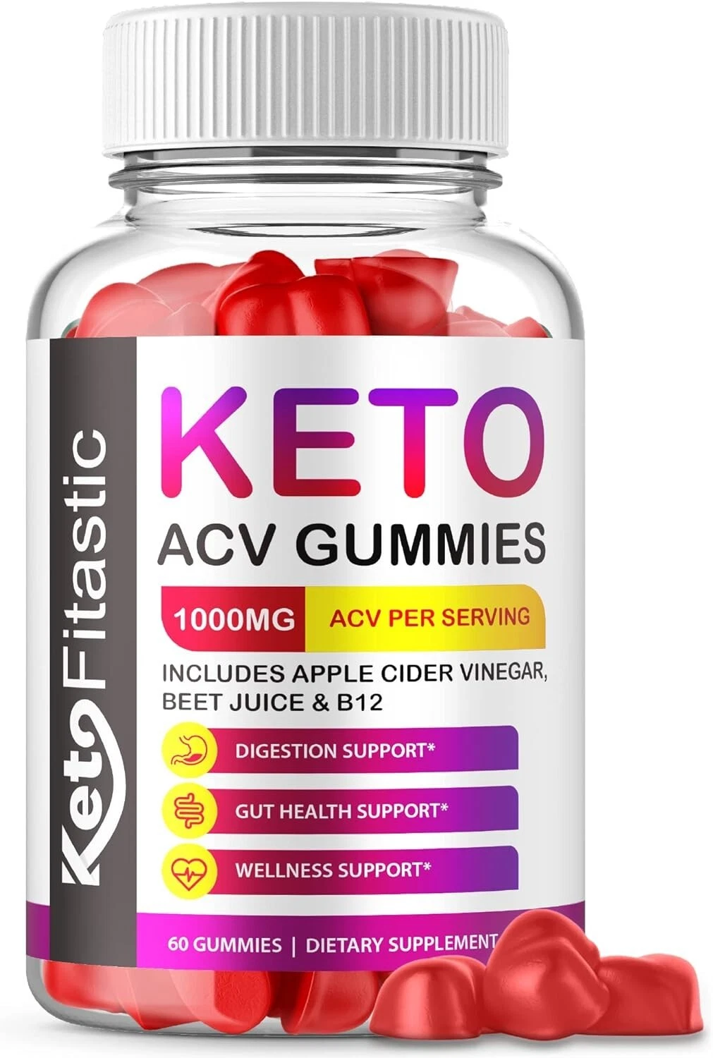 Keto Fitastic ACV Gummies Weight Loss - 60 Gummies