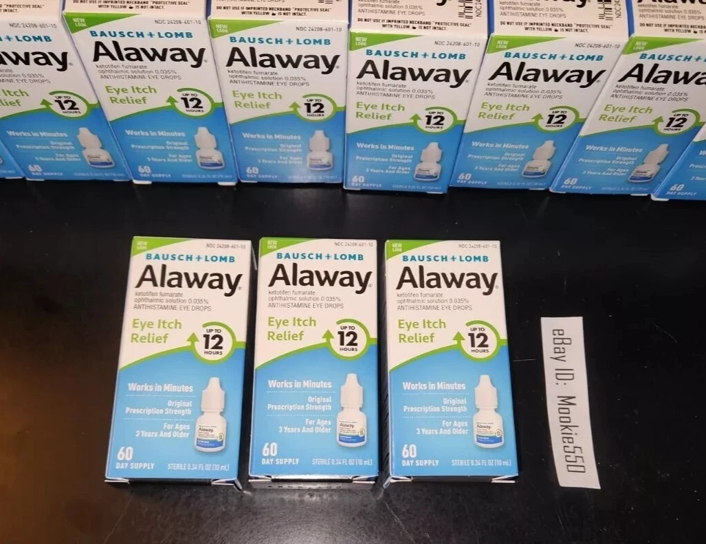 EXP 12/2026+! 3 Box Lot ALAWAY Eye Drops 0.34oz 10mL 12HR Relief 6 Month Supply
