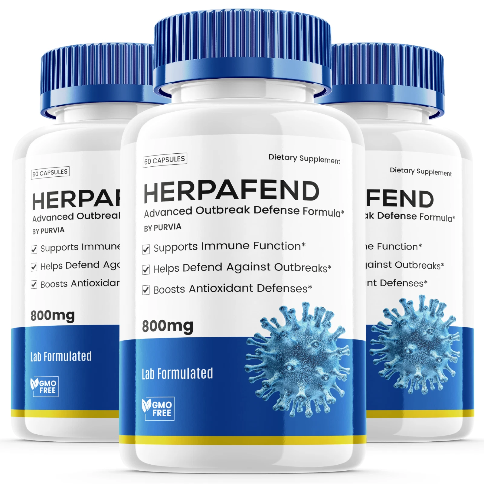 (3 Pack) Herpafend Advanced Supplement Extreme Strength Overall Wellness Support