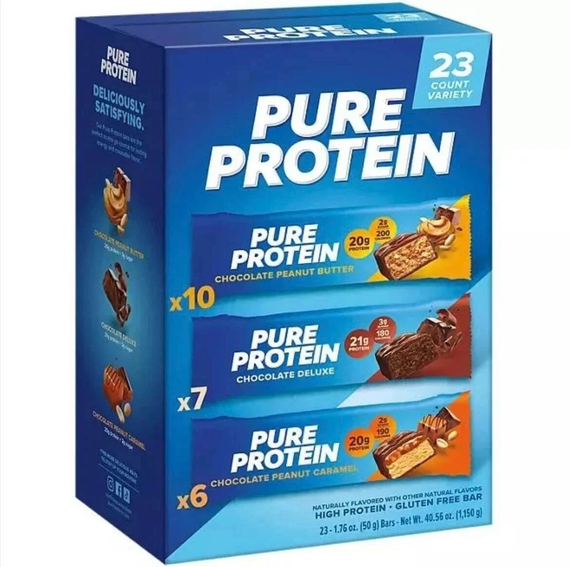 Pure Protein Bars Gluten Free, Chocolate Variety Pack 23 ct.
