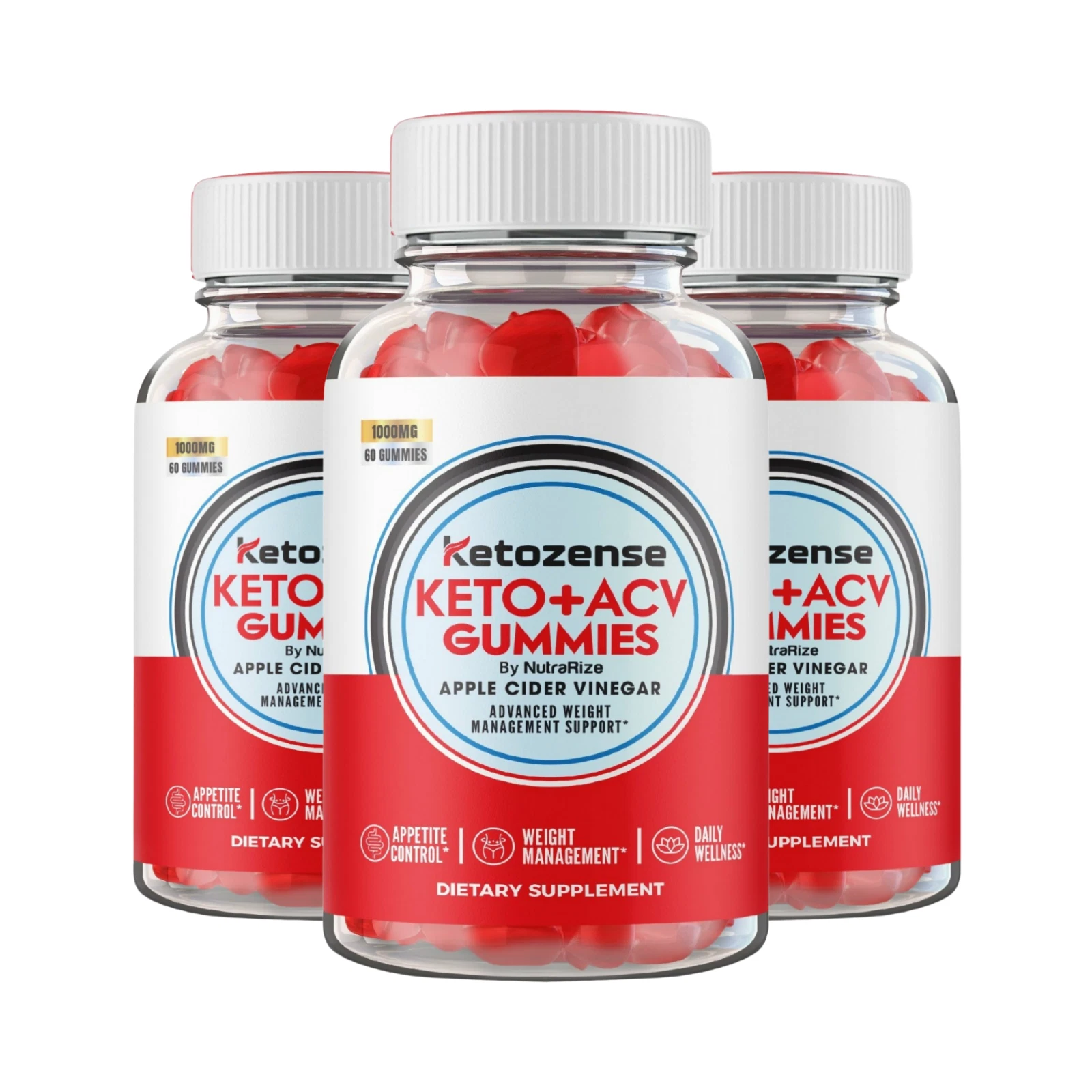3-Pack Ketozense Keto Gummies, KetoZense ACV Gummies Weight Loss -180 Gummies