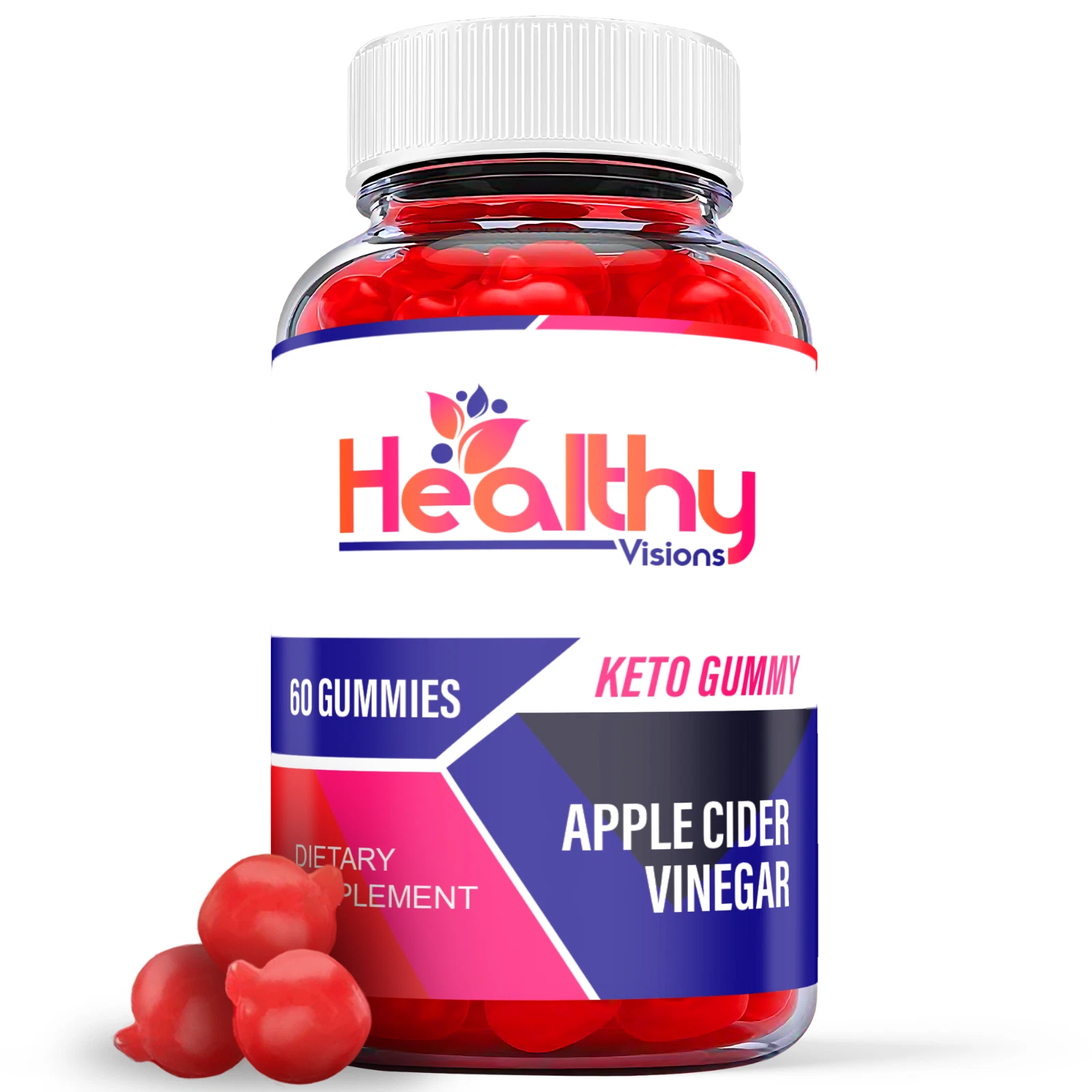 1 Pack - Healthy Vision Keto ACV Gummies - Vegan,Weight Loss Supplement-60 Gums