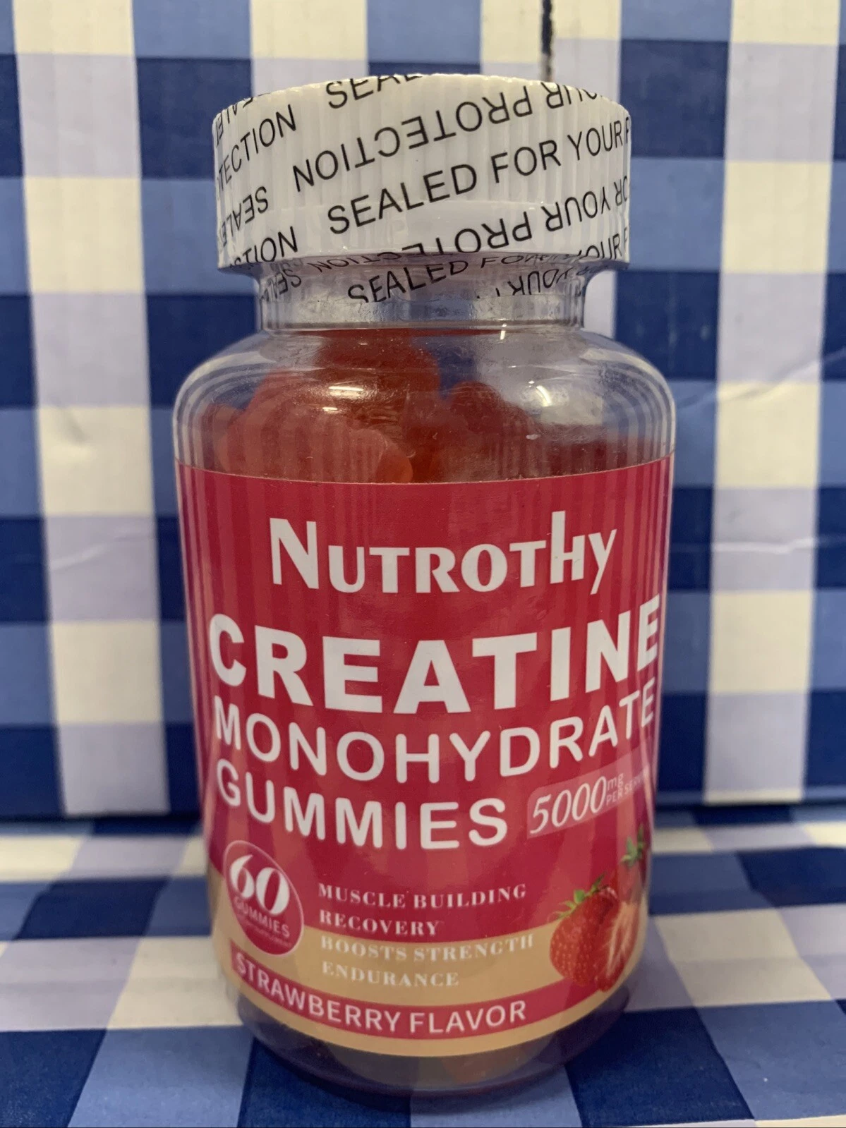Nutrothy Creatine Monohydrate Gummies for Men & Women 5g Per Serving Sugar Fr…