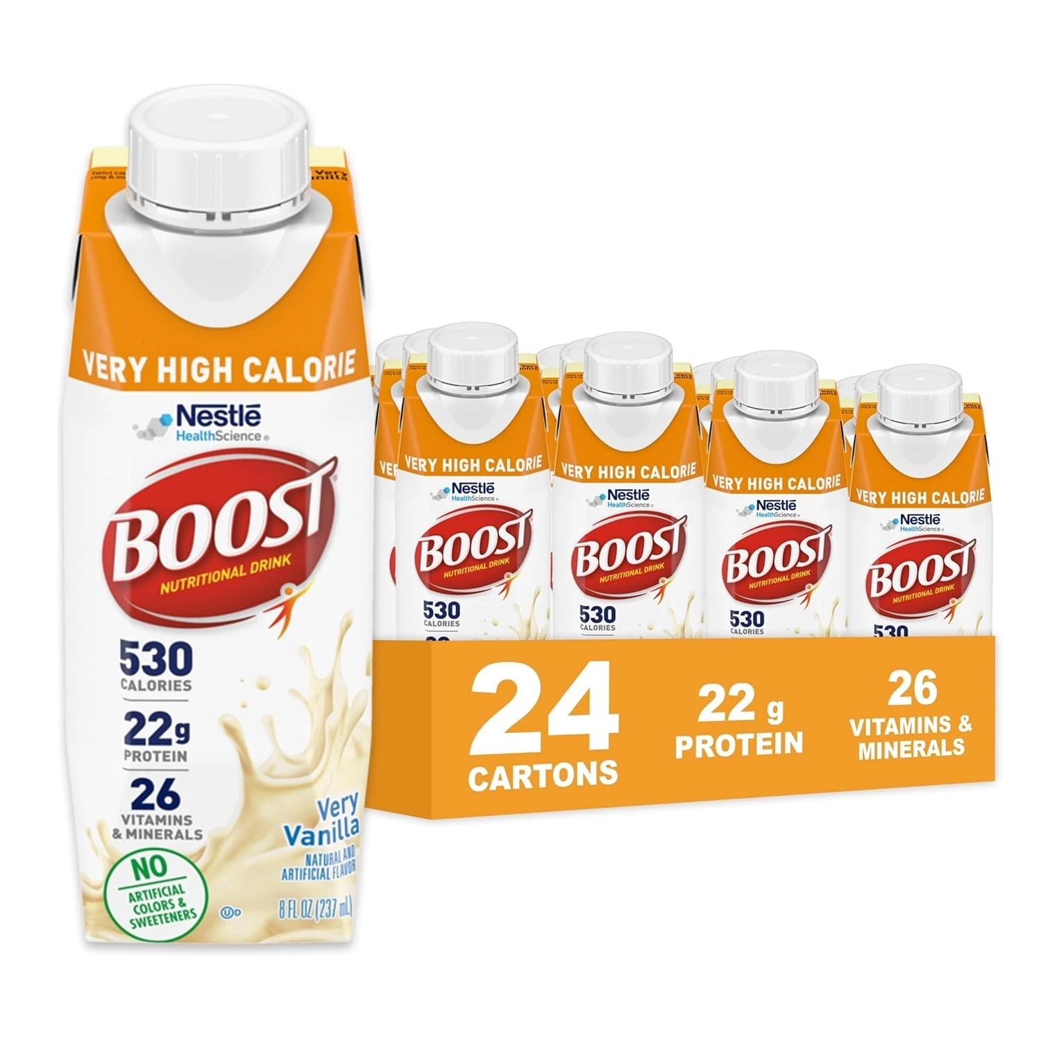 Boost Very High Calorie Vanilla Nutritional Drink – 22g Protein, 530 Nutrient