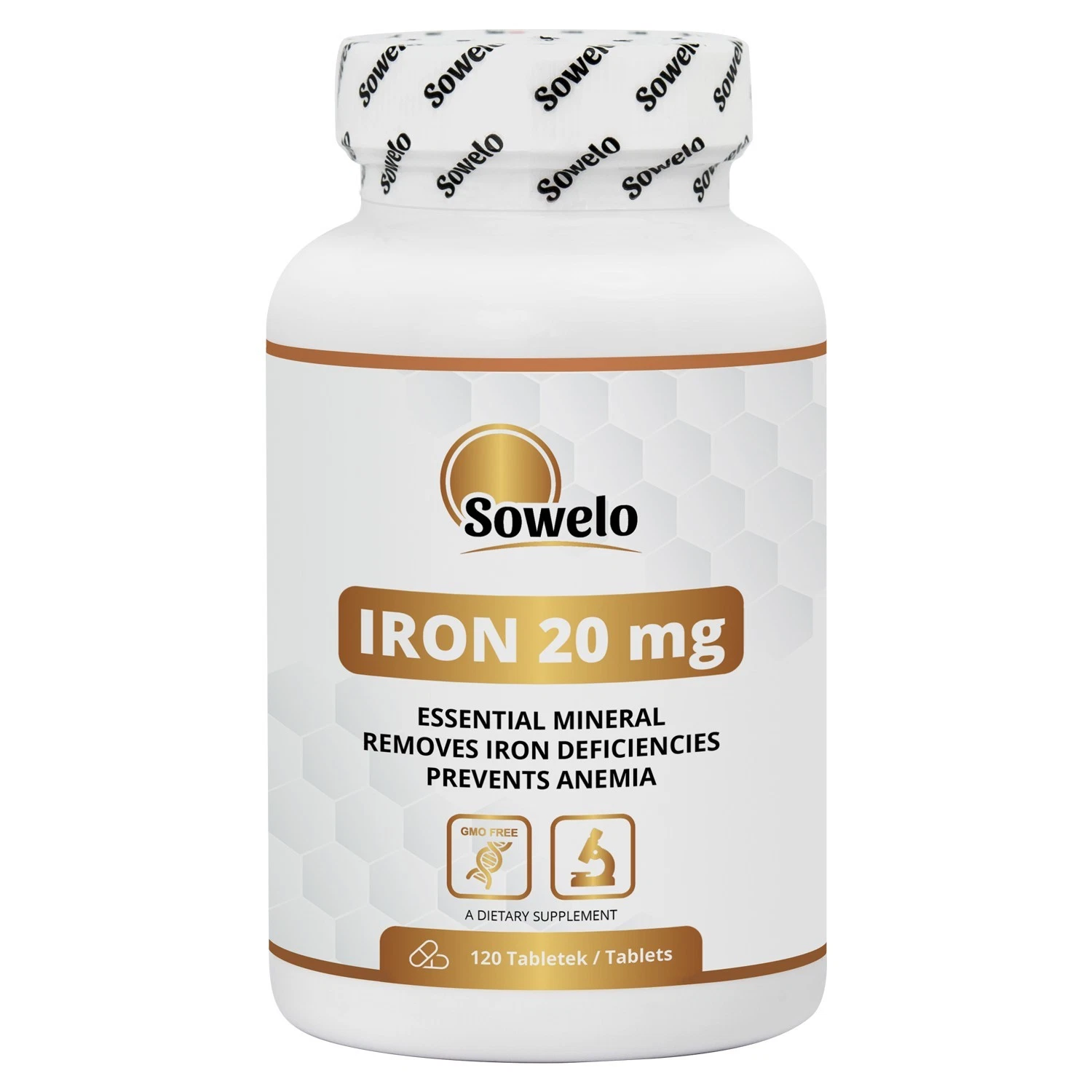 Iron Bisglycinate 20mg Tablets – Gentle Form, Energy & Iron Support – Sowelo